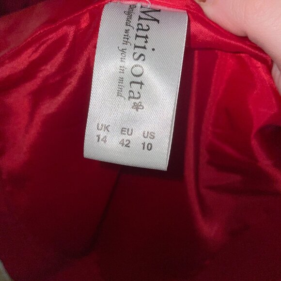 Marisota Womens Red Button-Up Coat Size US 10 Polyester Outerwear With Pockets - Picture 6 of 11